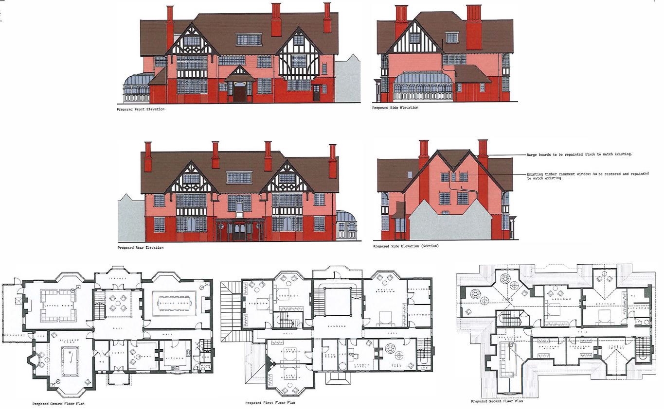Lot: 45234 - TO BE OFFERED IN OUR 26TH MARCH AUCTION - FORMER CARE HOME WITH CONSENT FOR CONVERSION INTO SUBSTANTIAL DWELLING - Proposed Elevations